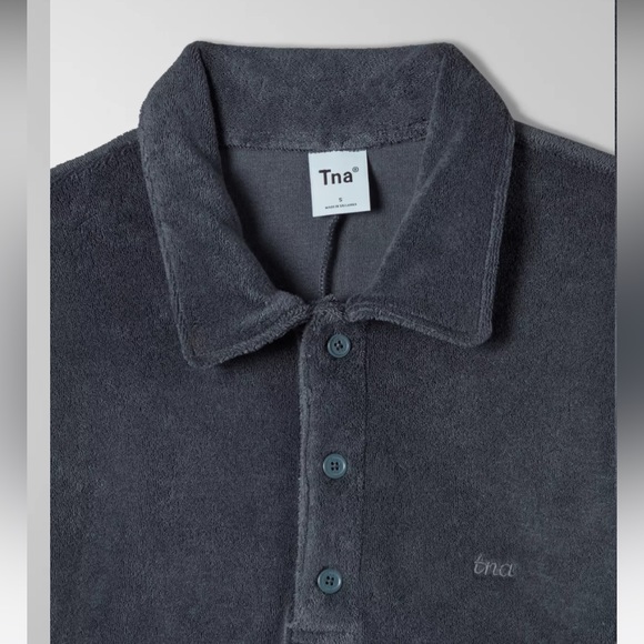 Cute TNA Aritizia Terry Cloth Dress 👗 BLUE NAVY - Picture 7 of 8